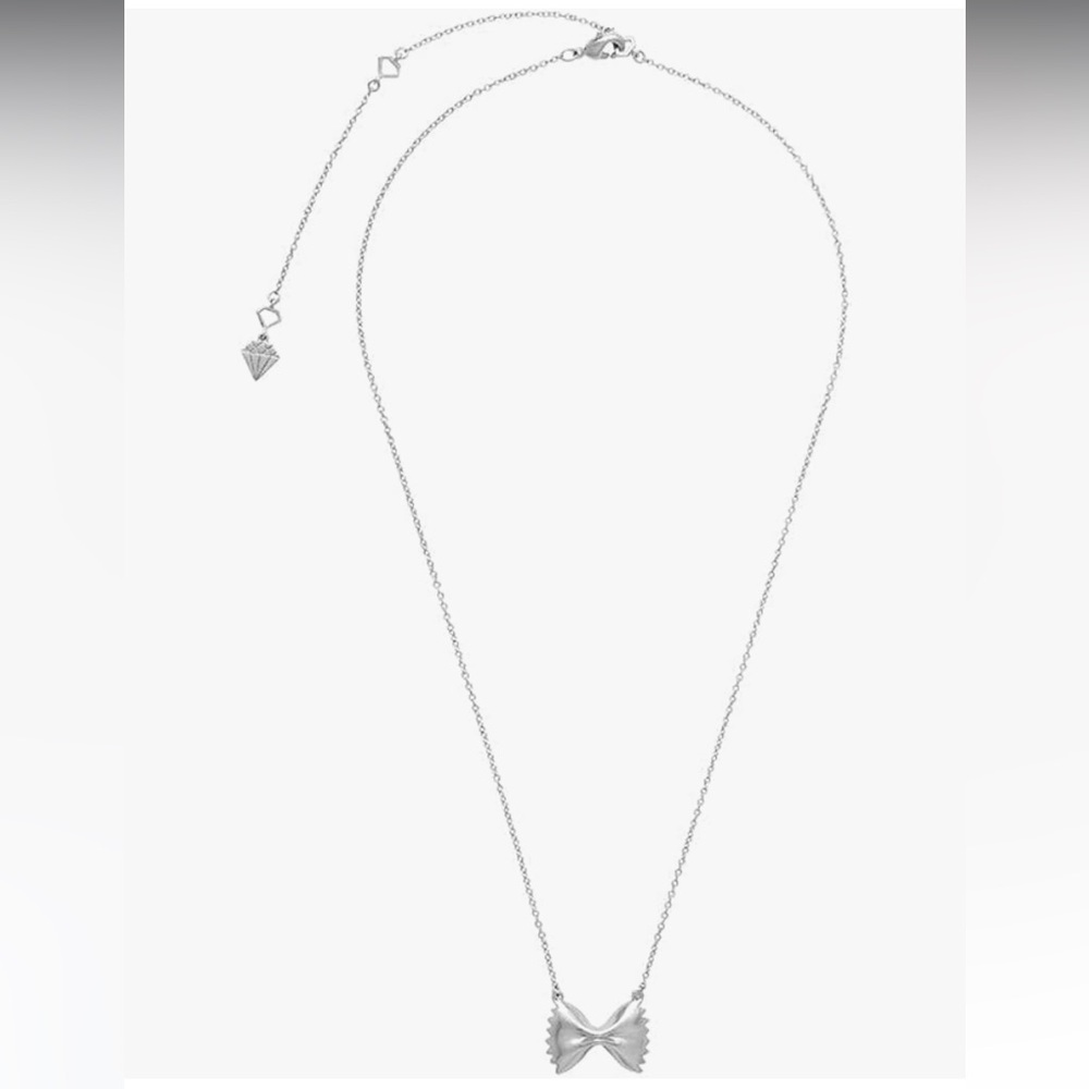 Wanderlust + Co Bow Tie Pasta Necklace Silver Rhodium - Picture 5 of 9